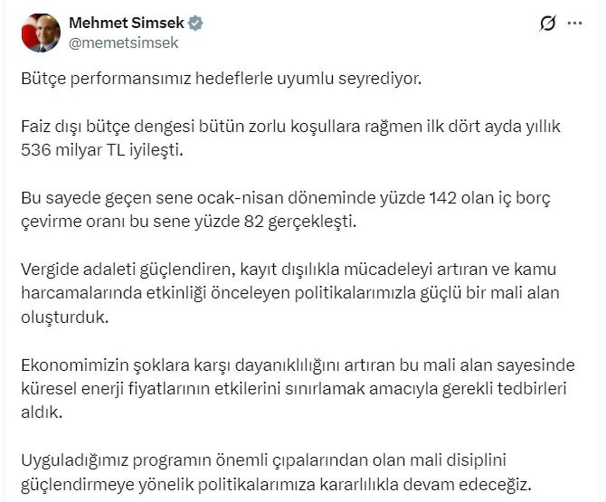 Bütçe performansı hedeflerle uyumlu seyrediyor
