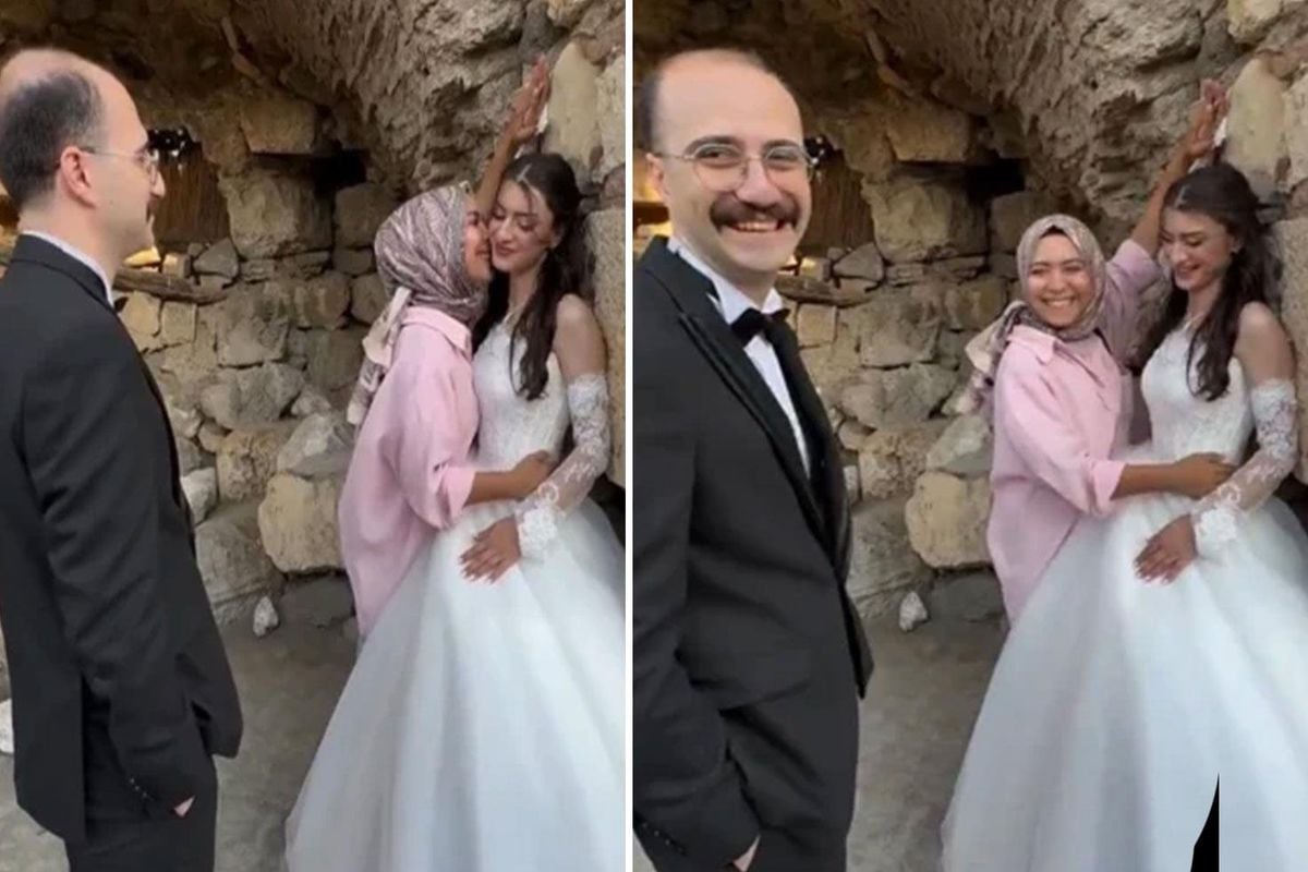 Düğün fotoğrafı çekiminde şaşırtan anlar: Damattan önce fotoğrafçı öptü