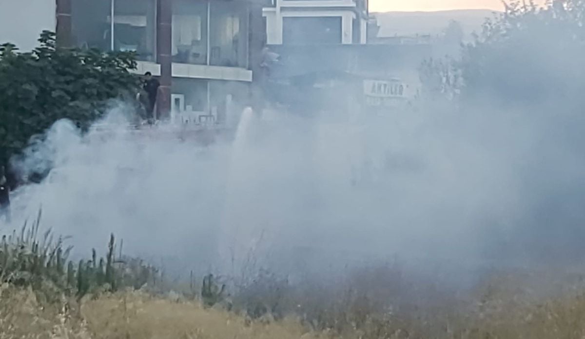 Erdemli'de boş arazide çıkan yangın bahçeye sıçramadan söndürüldü