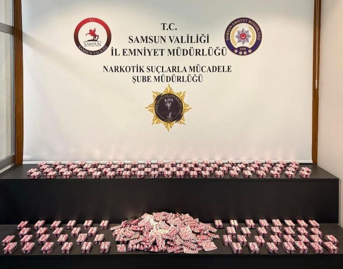 Samsun'da 11 bin 704 adet uyuşturucu hap ele geçirildi